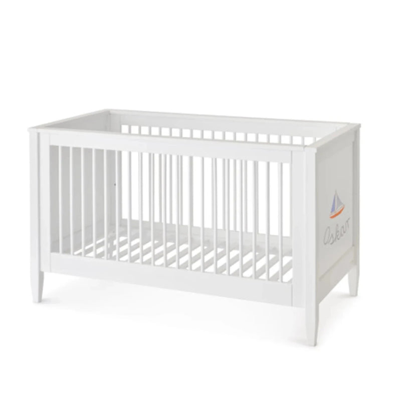 Isle of dogs baby bed white, with slip rungs incl. conversion set 70x140 cm