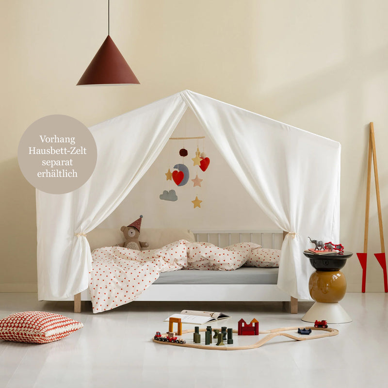 Oliver Furniture Wood Original Hausbett, weiss/Eiche 90x200 cm