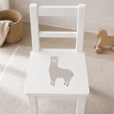 Isle of dogs Design Kinderstuhl Weiss-Handbemalt