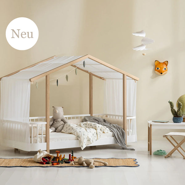 Oliver Furniture Wood Original Hausbett, weiss/Eiche 90x200 cm