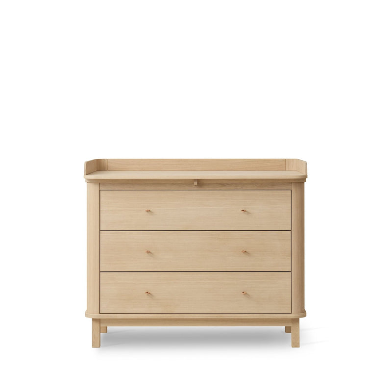 Oliver Furniture Wood Wickelplatte groß für Kommode mit 3 Schubladen Eiche