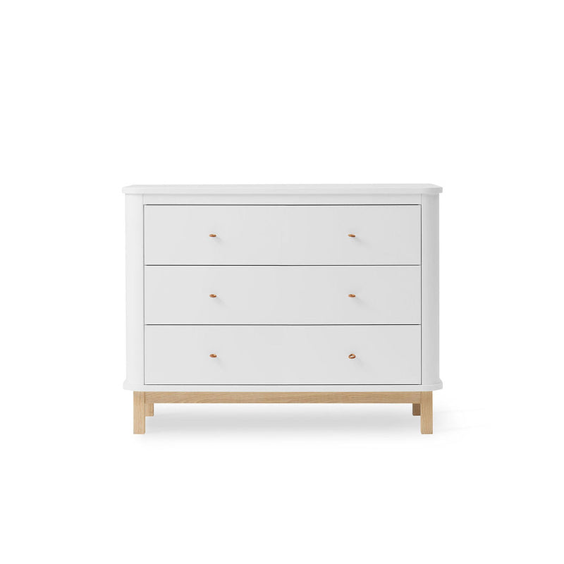 Oliver Furniture Wood Kommode mit 3 Schubladen Weiß/Eiche
