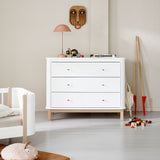 Oliver Furniture Wood Kommode mit 3 Schubladen Weiß/Eiche