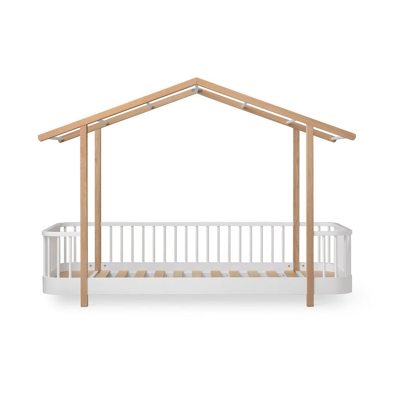 Oliver Furniture Wood Original Hausbett, weiss/Eiche 90x200 cm