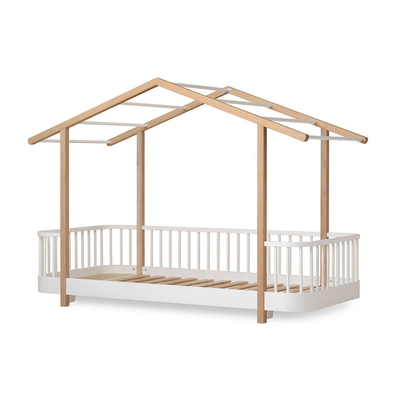 Oliver Furniture Wood Original Hausbett, weiss/Eiche 90x200 cm