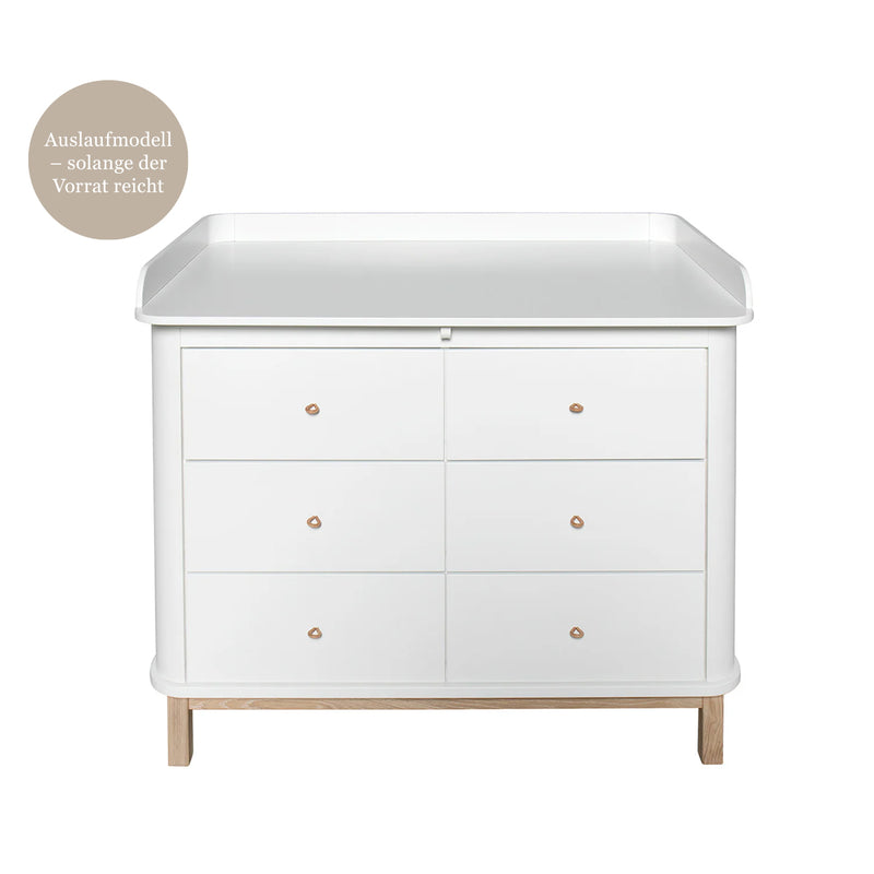 Oliver Furniture Wood chest of drawers with 6 drawers white/oak + large changing table