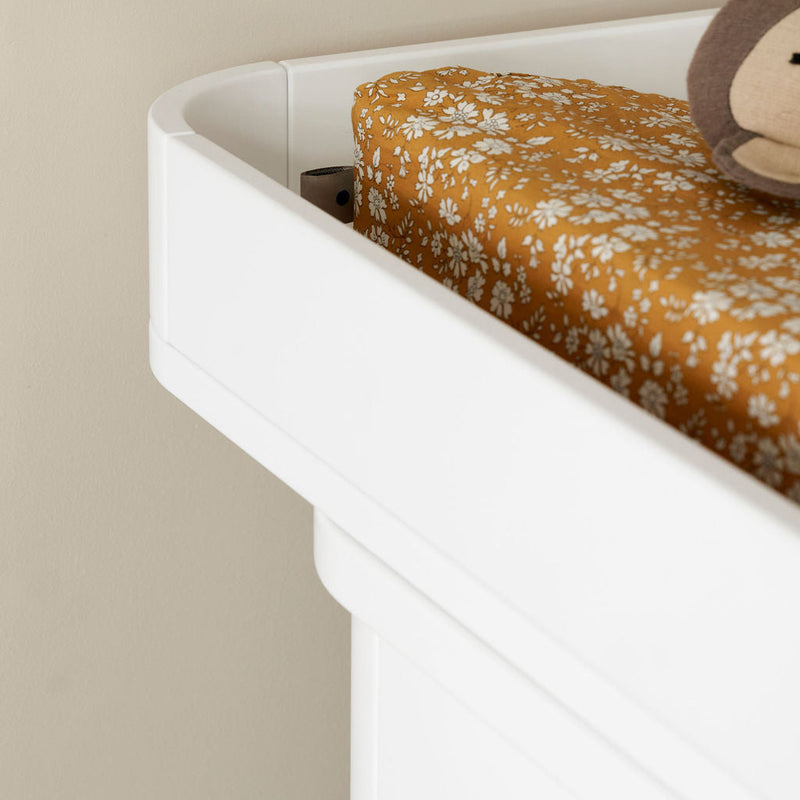 Oliver Furniture Wood Kommode mit 3 Schubladen Weiß + Wickelplatte groß