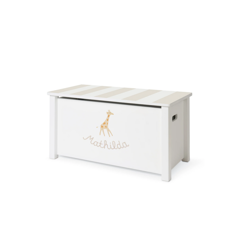 Isle of dogs Design Spielzeugkiste Weiss und Handbemalt