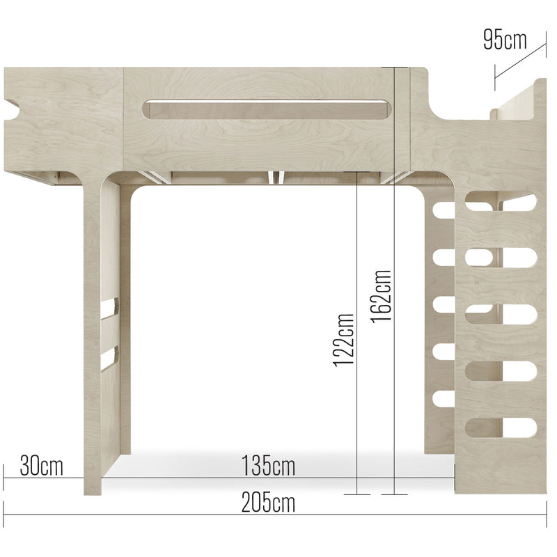 Rafa-kids F-Hochbett Birke 90x200 cm
