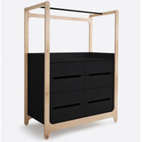 Rafa-kids H-chest of drawers with 8 drawers and clothes rail black
