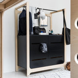 Rafa-kids H-chest of drawers with 8 drawers and clothes rail black