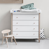 Oliver Furniture Wood Kommode mit 4 Schubladen Weiß/Eiche
