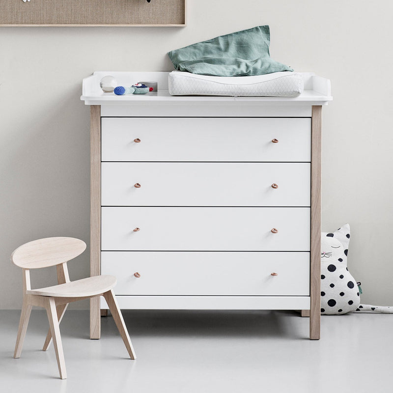 Oliver Furniture Wood Kommode mit 4 Schubladen Weiß/Eiche