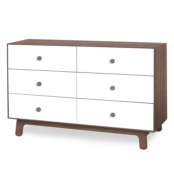 Oeuf chest of drawers changing table Merlin 6 Sparrow walnut white