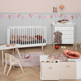 Oliver Furniture Wood baby and children's bed white/oak 70x140 cm