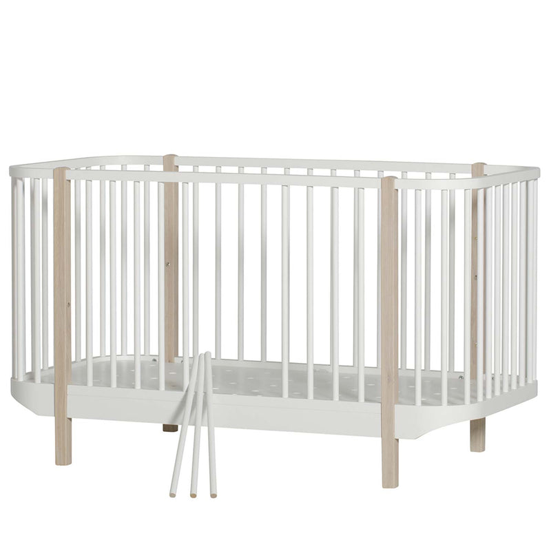 Oliver Furniture Wood baby and children's bed white/oak 70x140 cm