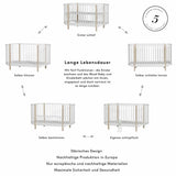 Oliver Furniture Wood Baby- und Kinderbett Weiß/Eiche 70x140 cm