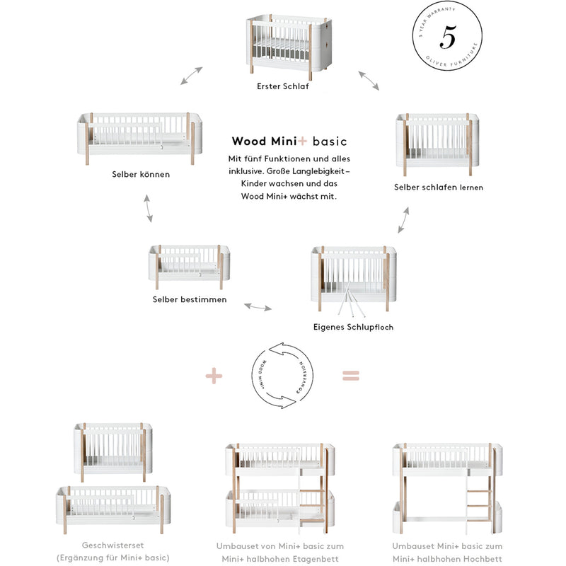 Oliver Furniture Wood Mini+ junior bed White 68x162 cm