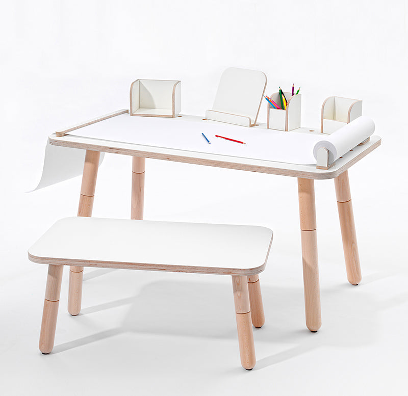 Growing Table mitwachsender Kindertisch Juniortisch in Weiß Birke