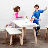 Growing Table mitwachsender Kindertisch Juniortisch in Weiß Birke