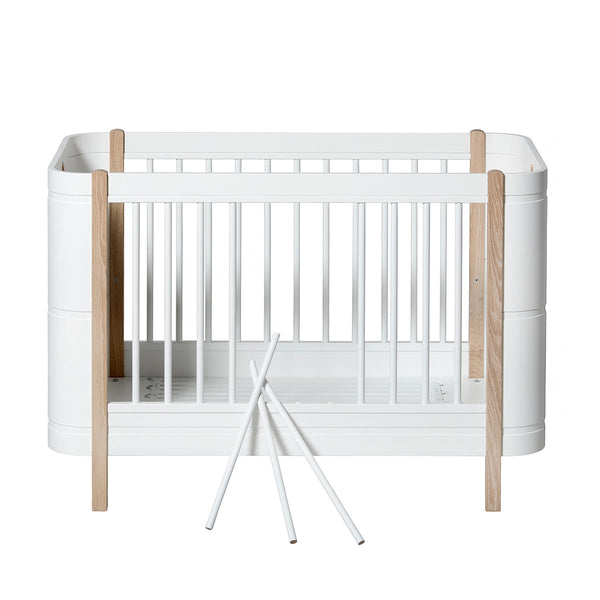 Oliver Furniture Wood Mini+ Basic baby bed white/oak 68x122 cm