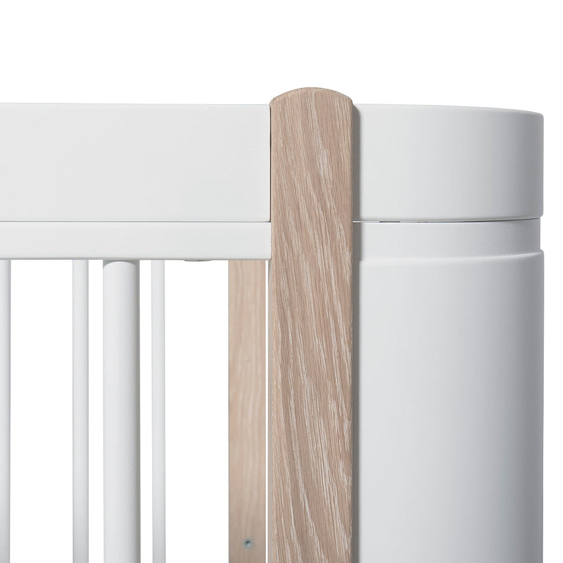 Oliver Furniture Wood Mini+ Basic baby bed white/oak 68x122 cm
