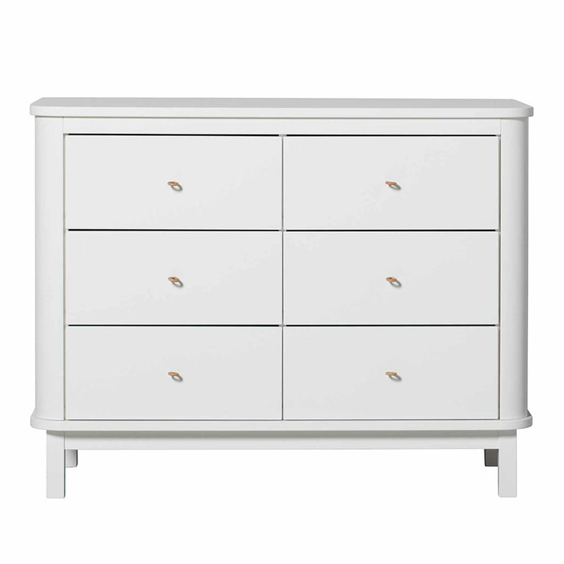 Oliver Furniture Wood Chest of 6 Drawers White + Changing Board Large