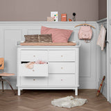 Oliver Furniture Wood Chest of 6 Drawers White + Changing Board Large