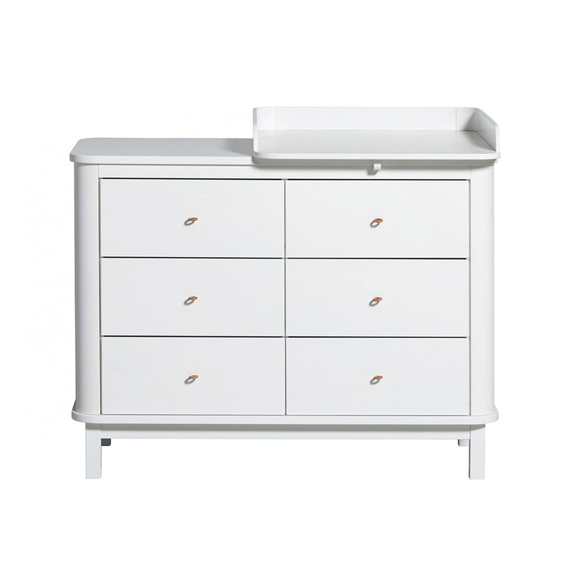 Oliver Furniture Wood chest of 6 drawers White + changing table small