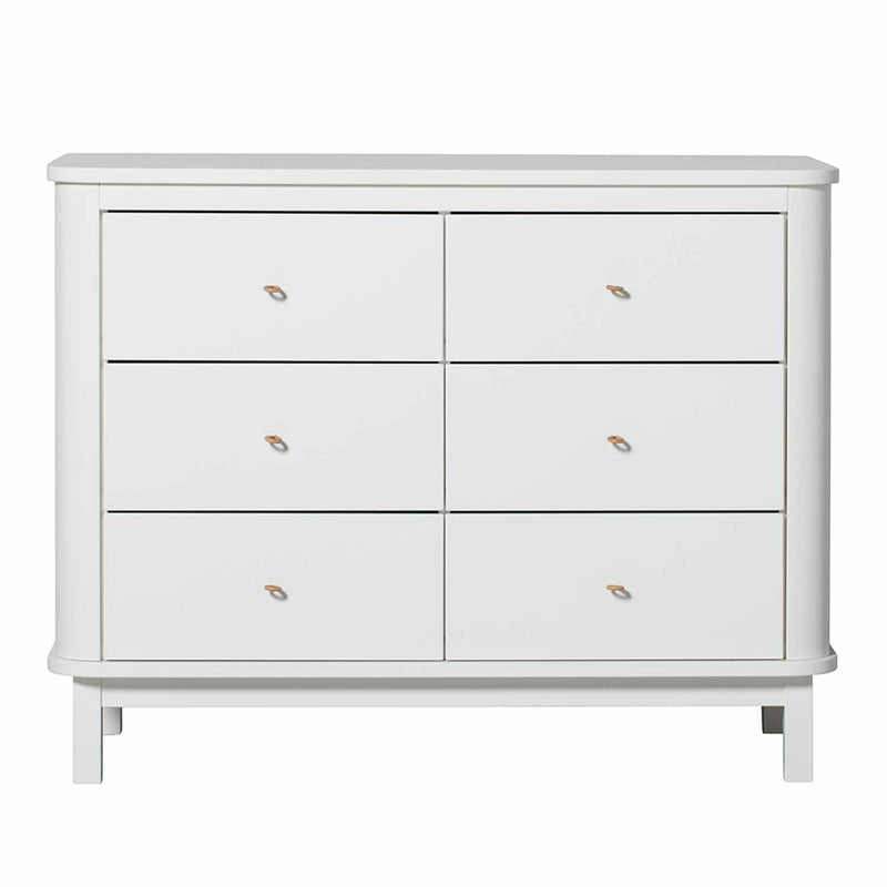 Oliver Furniture Wood chest of 6 drawers White + changing table small