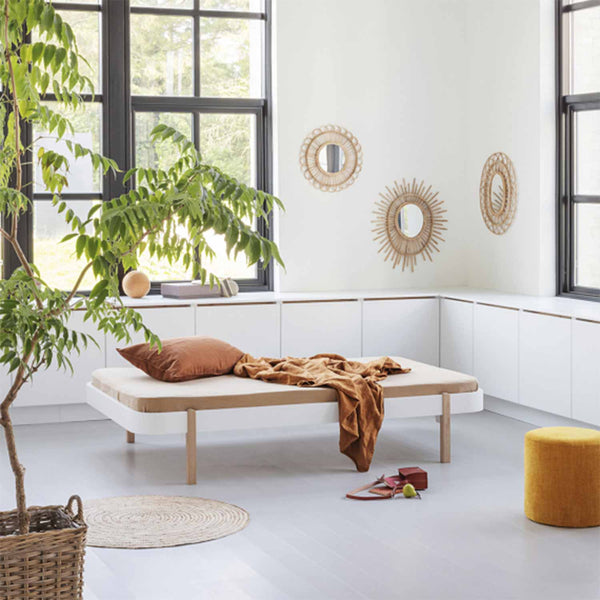 Oliver Furniture Wood Lounger Bed White/Oak 120x200 cm