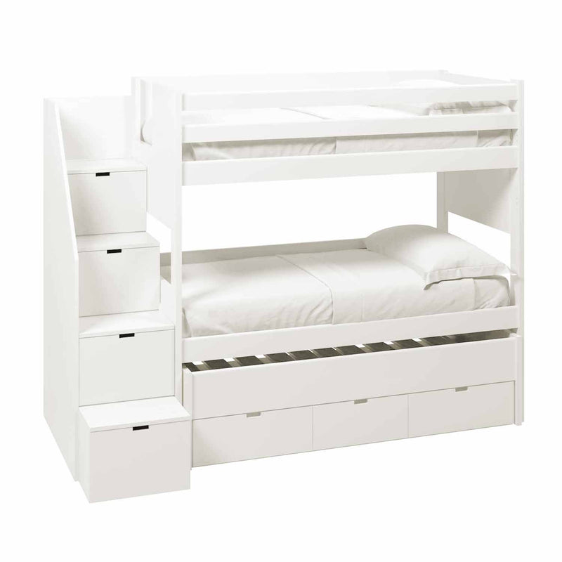 Muba Bespoke bunk bed Movil XL with storage stairs, drawers and pull-out bed 90x200 cm