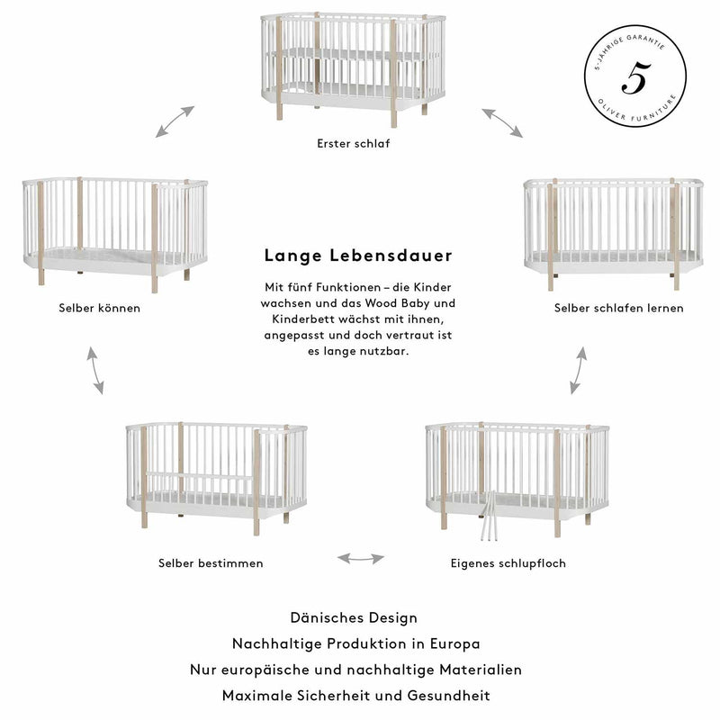 Oliver Furniture Wood Baby and children's bed White 70x140 cm