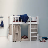 Oliver Furniture Wood Mini+ halbhohes Hochbett Mini Weiß 68x162 cm
