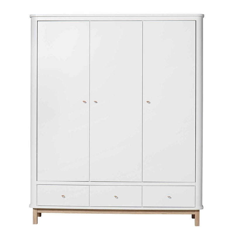 Oliver Furniture Wood wardrobe 3 doors white/oak