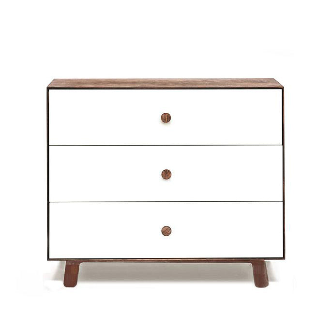 Oeuf chest of drawers changing table Merlin 3 Sparrow walnut white