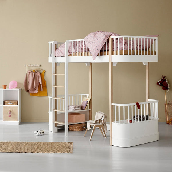 Oliver Furniture Wood Original Loft Bed White/Oak 90x200 cm