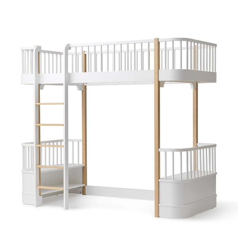 Oliver Furniture Wood Original Hochbett Weiß/Eiche 90x200 cm