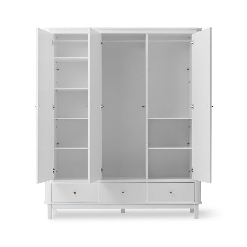 Oliver Furniture Wood Kleiderschrank 3-türig Weiß