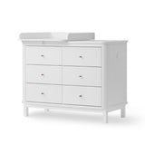 Oliver Furniture Wood chest of 6 drawers White + changing table small