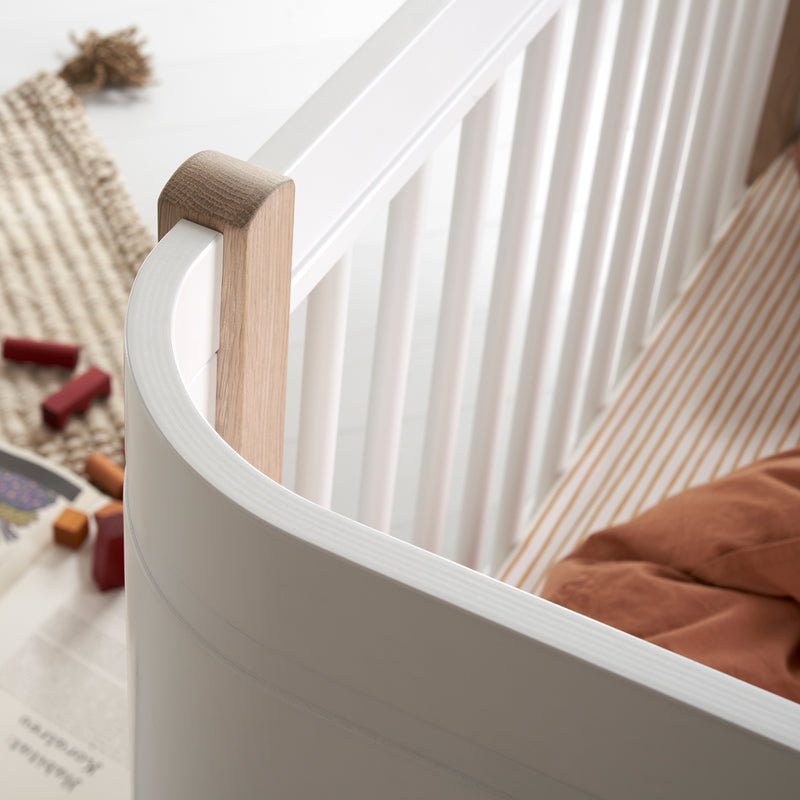 Oliver Furniture Wood Mini+ Basic baby bed white/oak 68x122 cm