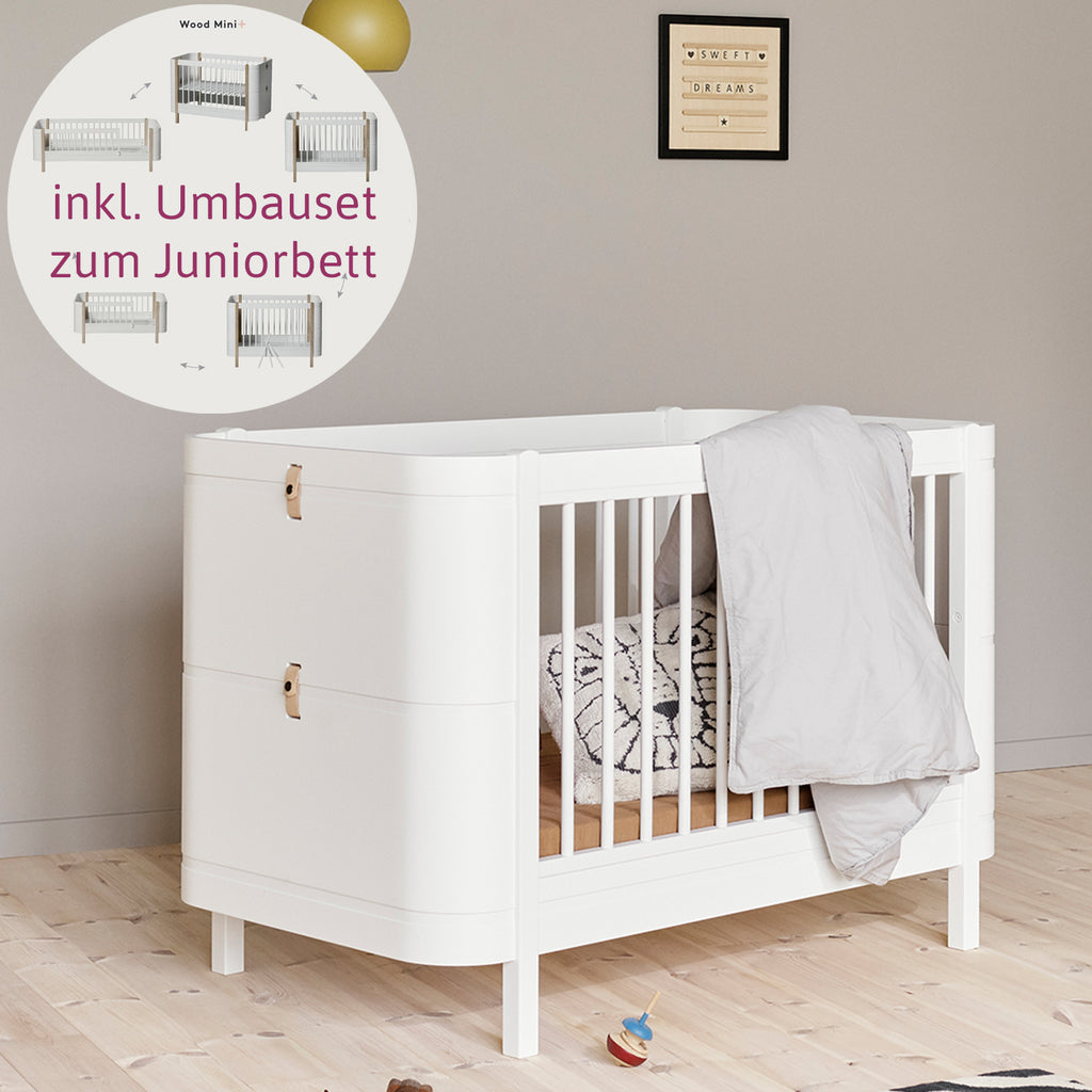 Oliver Furniture Wood Mini Basic Baby Bed White 68x122 cm