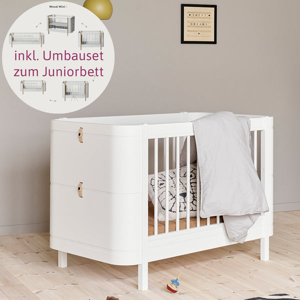 Oliver Furniture Wood Mini+ Basic Babybett Weiß 68x122 cm