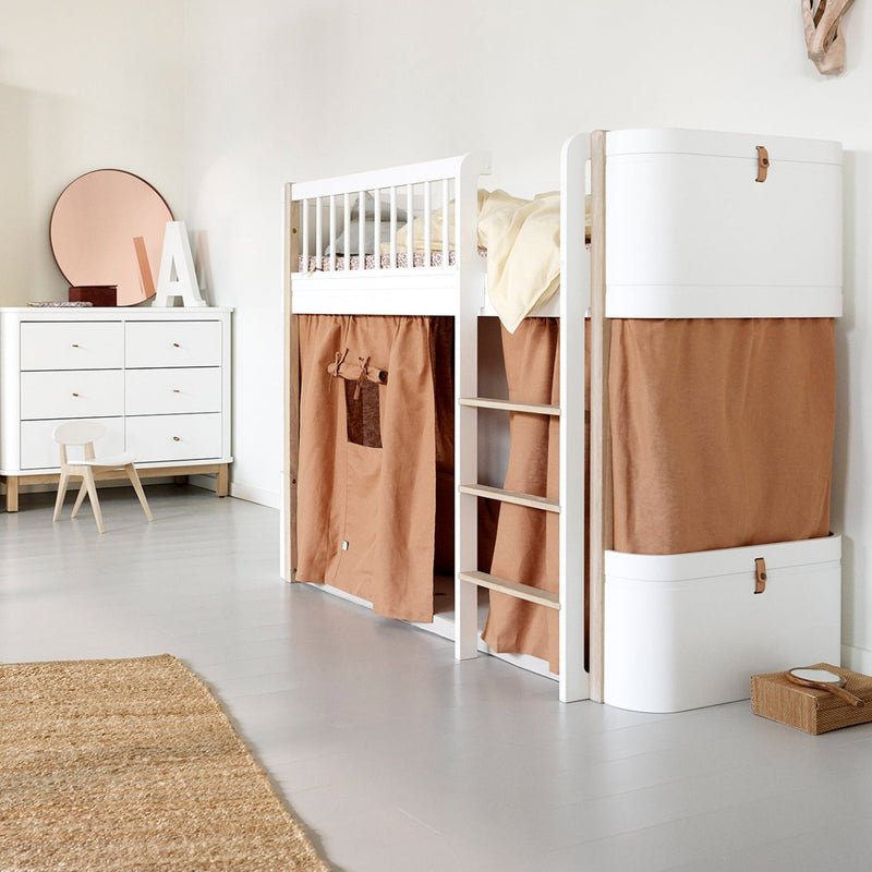Oliver Furniture Wood Mini+ high loft bed Mini White/Oak 68x162 cm