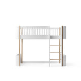 Oliver Furniture Wood Mini+ halbhohes Hochbett Mini Weiß/Eiche 68x162 cm