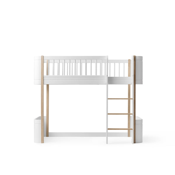 Oliver Furniture Wood Mini+ high loft bed Mini White/Oak 68x162 cm