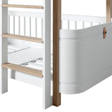Oliver Furniture Wood Mini+ halbhohes Etagenbett Weiß/Eiche 68x162 cm