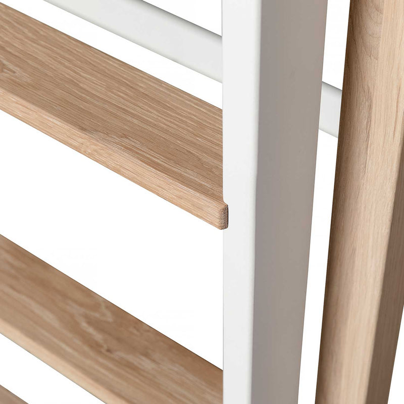 Oliver Furniture Wood Mini+ halbhohes Etagenbett Weiß/Eiche 68x162 cm