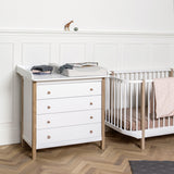 Oliver Furniture Wood Kommode mit 4 Schubladen Weiß/Eiche