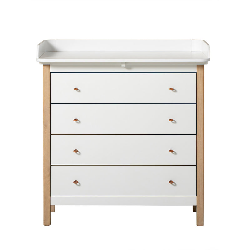 Oliver Furniture Wood Kommode mit 4 Schubladen Weiß/Eiche